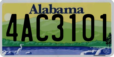 AL license plate 4AC3101