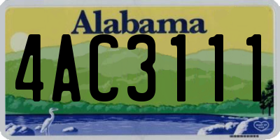 AL license plate 4AC3111