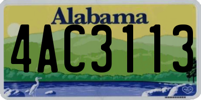 AL license plate 4AC3113