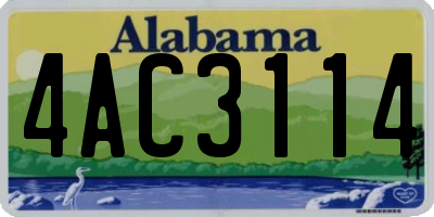 AL license plate 4AC3114