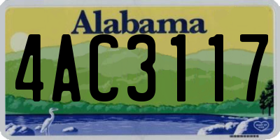 AL license plate 4AC3117