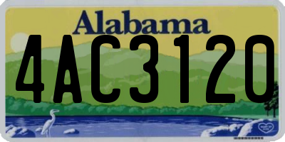 AL license plate 4AC3120