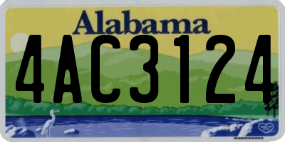 AL license plate 4AC3124