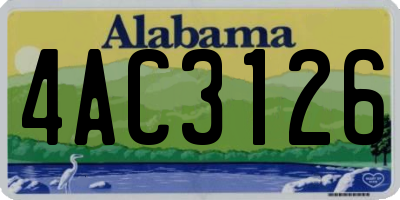 AL license plate 4AC3126