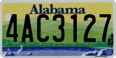 AL license plate 4AC3127