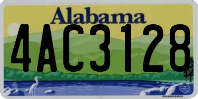 AL license plate 4AC3128
