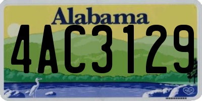 AL license plate 4AC3129