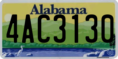 AL license plate 4AC3130