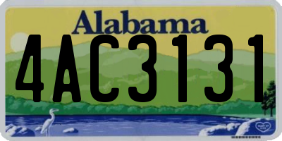 AL license plate 4AC3131