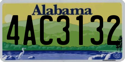 AL license plate 4AC3132