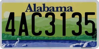 AL license plate 4AC3135