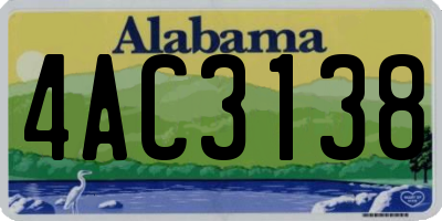 AL license plate 4AC3138