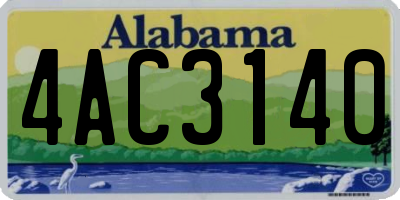 AL license plate 4AC3140