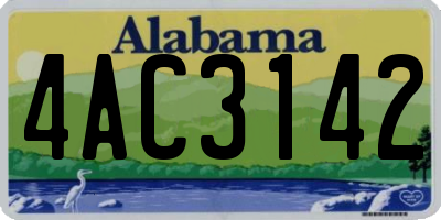 AL license plate 4AC3142