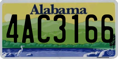AL license plate 4AC3166