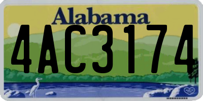 AL license plate 4AC3174