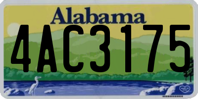 AL license plate 4AC3175