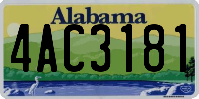 AL license plate 4AC3181