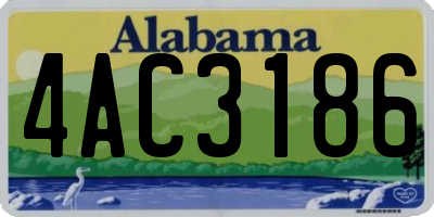 AL license plate 4AC3186