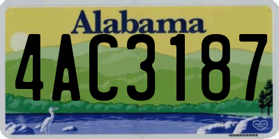 AL license plate 4AC3187
