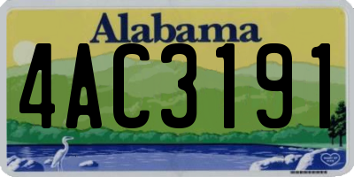 AL license plate 4AC3191