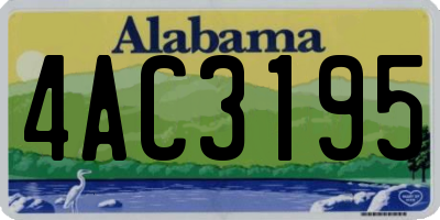AL license plate 4AC3195