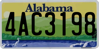 AL license plate 4AC3198