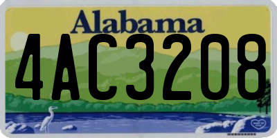 AL license plate 4AC3208