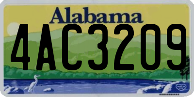 AL license plate 4AC3209