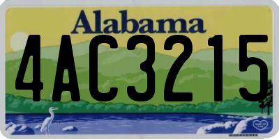 AL license plate 4AC3215
