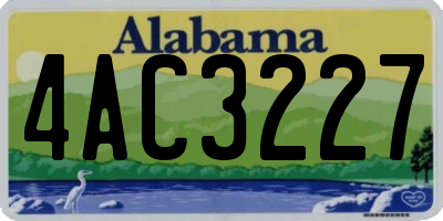 AL license plate 4AC3227