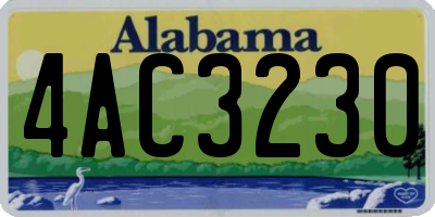 AL license plate 4AC3230