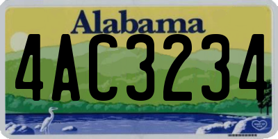 AL license plate 4AC3234
