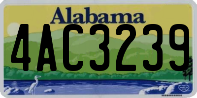 AL license plate 4AC3239
