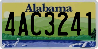 AL license plate 4AC3241