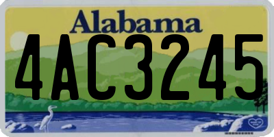 AL license plate 4AC3245
