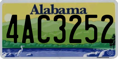 AL license plate 4AC3252