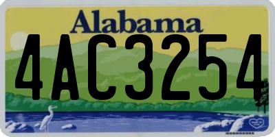 AL license plate 4AC3254