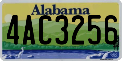 AL license plate 4AC3256