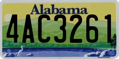AL license plate 4AC3261