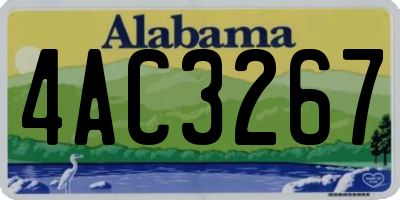 AL license plate 4AC3267