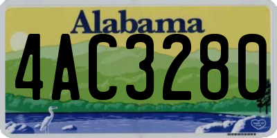 AL license plate 4AC3280