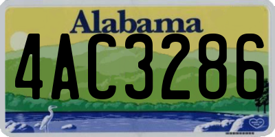 AL license plate 4AC3286