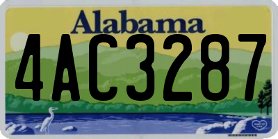 AL license plate 4AC3287