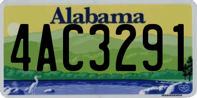 AL license plate 4AC3291