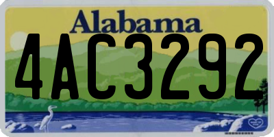 AL license plate 4AC3292