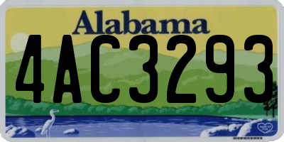 AL license plate 4AC3293