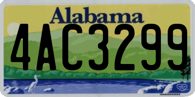 AL license plate 4AC3299