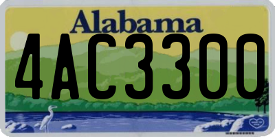 AL license plate 4AC3300