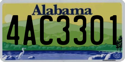 AL license plate 4AC3301